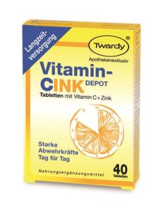 Twardy Vitamin Cink Depot, 40 Tabletten