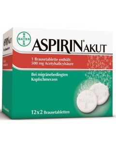 Aspirin Akut Migräne Brausetabletten, 24 Stück