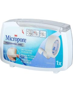 3M Micropore Dispenser 12,5 mm x 5 m, 1 Stück