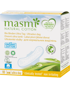 Masmi Organic Care - Bio Monatsbinden Ultra Tag, 10 Stück