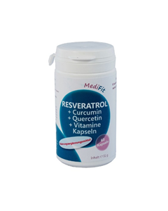 Resveratrol + Curcumin + Quercetin + Vitamine Kapseln, 60 Stück