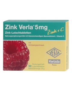 Zink Verla 5mg Himbeer, 50 Stück