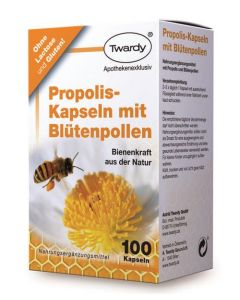Twardy Propolis Kapseln mit Blütenpollen, 100 Stück