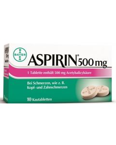 Aspirin Kautabletten 500mg, 10 Stück