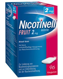Nicotinell Kaugummi fruit 2mg, 96 Stück