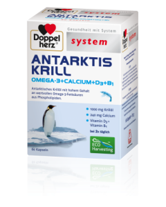 DOPPELHERZ SYSTEM             ANTARKTIS KRILL KAPSELN     OMEGA-3 +CALCIUM +D3 +B1, 60 Stück