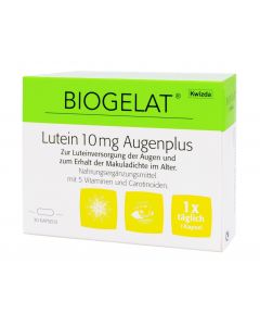 BIOGELAT                      LUTEIN 10MG                 AUGENPLUS KAPSELN NEU, 30 Stück
