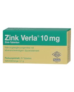 ZINK                          VERLA TABL 10MG, 20 Stück