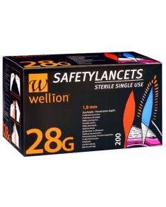 DIAGNOSTIKA U.ZUBEHOER        WELLION                     SAFETY LANCETS 28G, 200 Stück