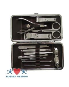 MANIKUER                      ETUI 12-TEILIG              STAINLESS STEEL           -ROSNER