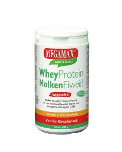 MEGAMAX                       WHEY PROTEIN                MOLKENEIWEISS             LACTOSEFREI VANILLE, 400g